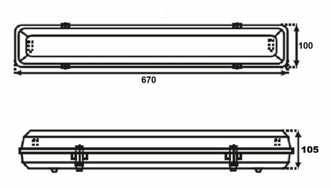2 x Lampa Oprawa hermetyczna jarzeniówka świetlówka T8 1x18W