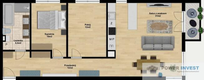 3-pokojowe mieszkanie ul. Banacha 71,59 m²