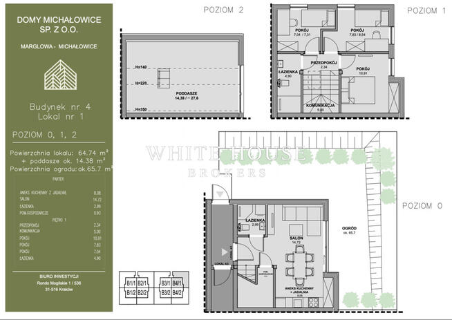 4 pokoje, prywatny ogródek, 2 miejsca postojowe