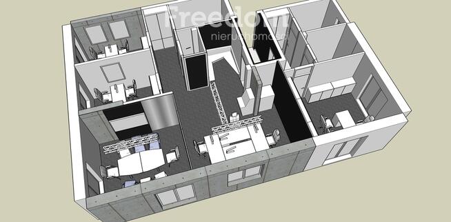 Biuro plus części wspólne, kameralny budynek