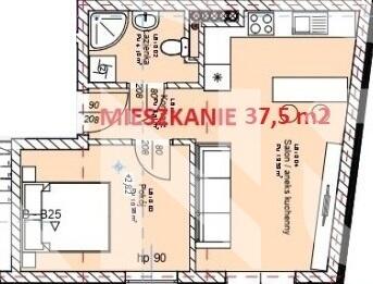 Bezczynszowe 1 piętro 37,50 z balkonem