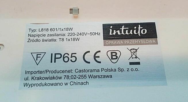 2 x Lampa Oprawa hermetyczna jarzeniówka świetlówka T8 1x18W