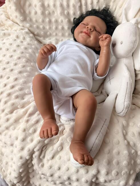 Reborn śpiący latynoska 48cm Nowy bobas lalka włosy rzęsy