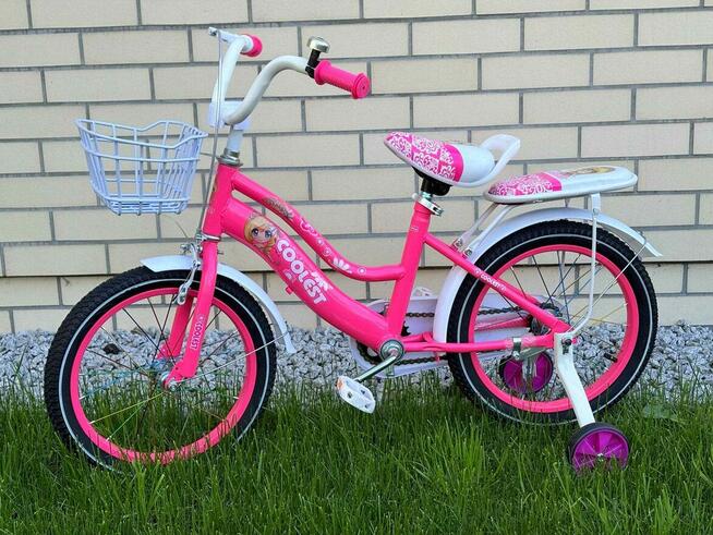 Rowerek 16 cali coolest jasny i ciemny róż 369zl
