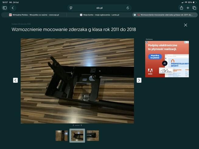 Sprzedam wzmocnienie zderzaka g klasa