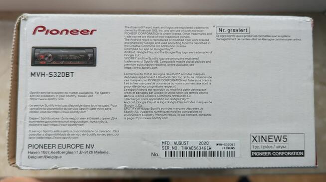 Radio samochodowe Pioneer MVH-S320BT Bluetooth USB Android