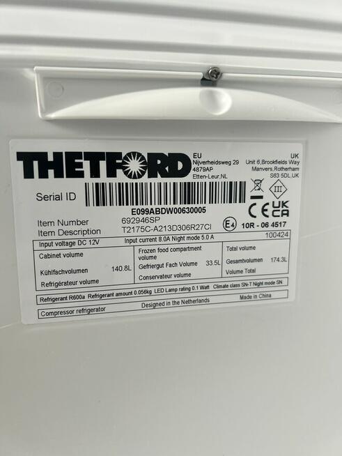 Lodówka kompresorowa 12V do zabudowy THETFORD T2175C powysta