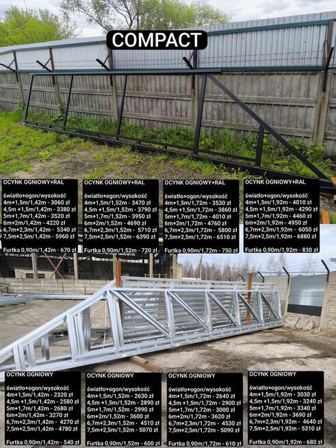 Brama przesuwna 4m wypełnienie panel aluminiowy, inne modele