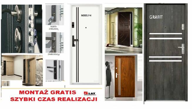 Drzwi ZEWNĘTRZNE wewnątrzklatkowe do mieszkania z montażem