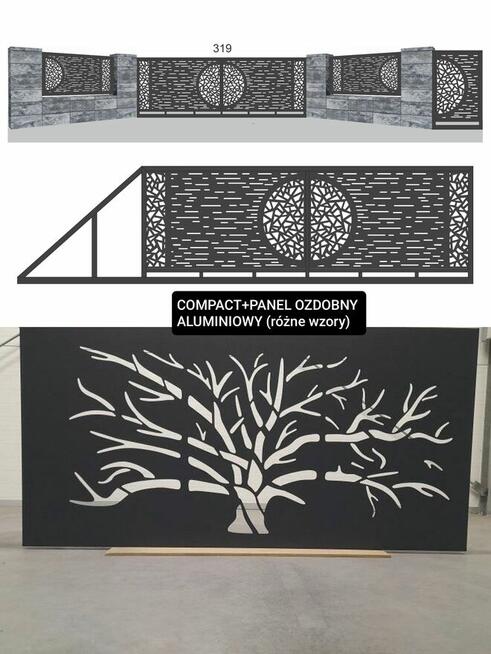 Brama przesuwna 4m wypełnienie panel aluminiowy, inne modele