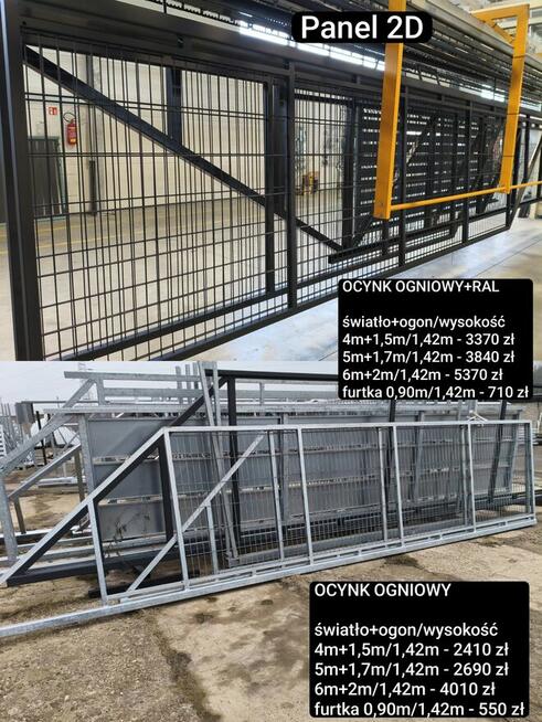 Brama przesuwna 4m wypełnienie panel aluminiowy, inne modele