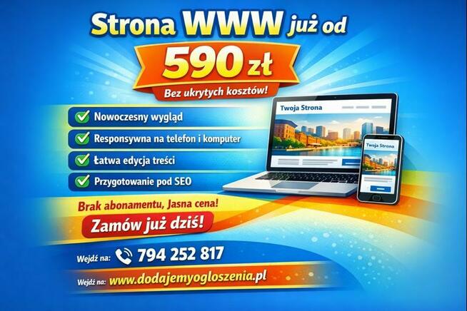 Własna strona WWW od 590 zł - profesjonalnie, bez przepłacania