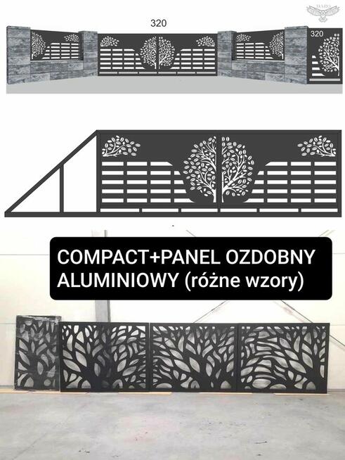 Brama przesuwna 4m wypełnienie panel aluminiowy, inne modele