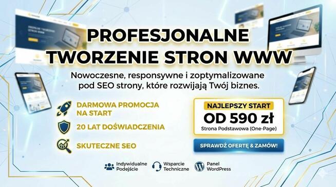 Własna strona WWW od 590 zł - profesjonalnie, bez przepłacania