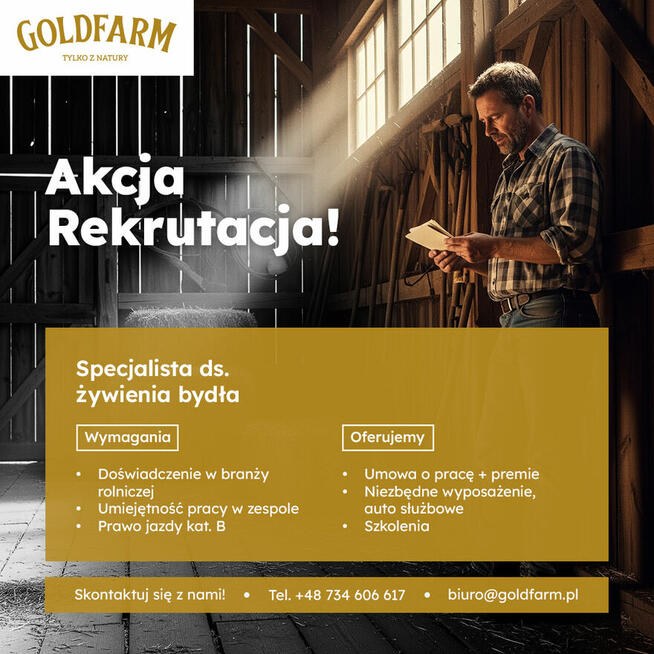 Praca - Specjalista ds żywienia bydła