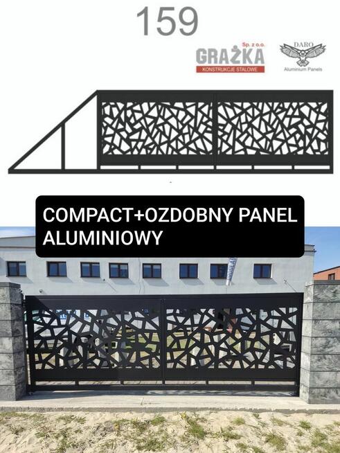 Brama przesuwna 4m wypełnienie panel aluminiowy, inne modele