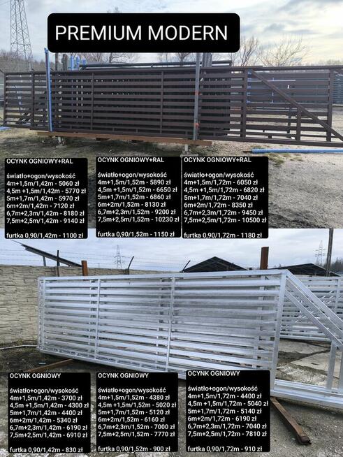 Brama przesuwna 4m wypełnienie panel aluminiowy, inne modele