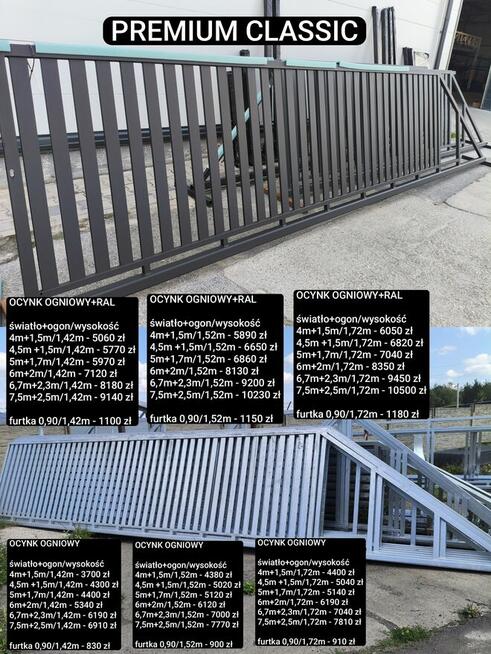 Brama przesuwna 4m wypełnienie panel aluminiowy, inne modele