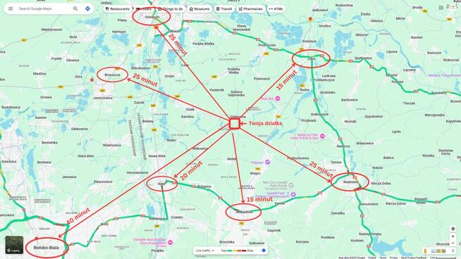 Działka budowlana Głębowice gm. Osiek, Oświęcimska