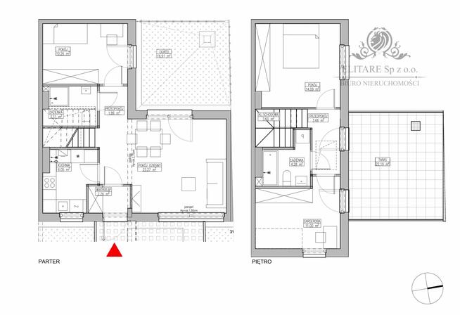 Mieszkanie Atrialne 82,64m2+ogr.16,91m2+ taras22,19m2+mp/ Jagodno
