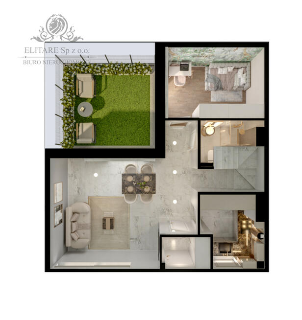 Mieszkanie Atrialne 82,73m2+ogr.17,01m2+ taras22,13m2+mp/ Jagodno