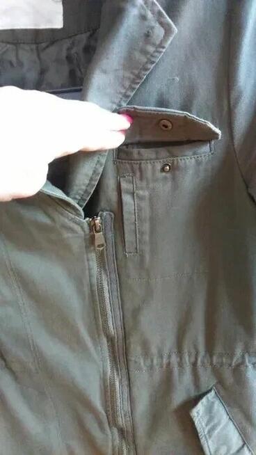 Kurtka jesień - wiosna oliwka ala parka HM materiał M - L