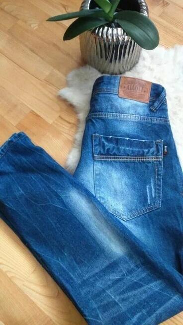 Spodnie dżinsy niebieskie Alcott przecierane slim S / M