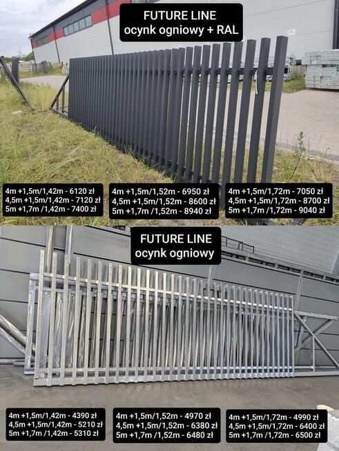 Brama przesuwna 4m wypełnienie panel aluminiowy, inne modele