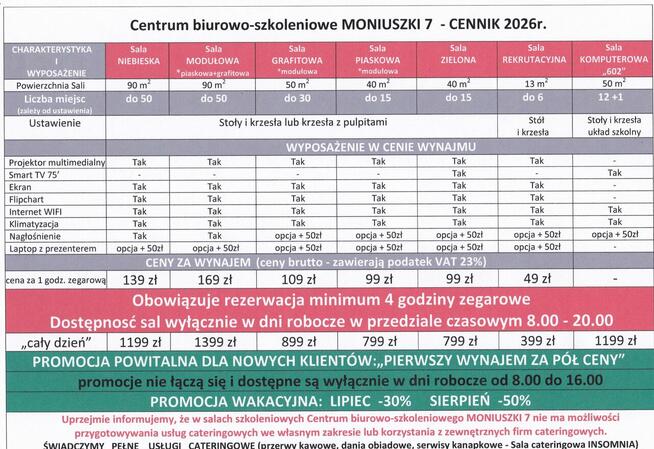 sala szkoleniowa konferencyjna Katowice centrum 90m2 caterin