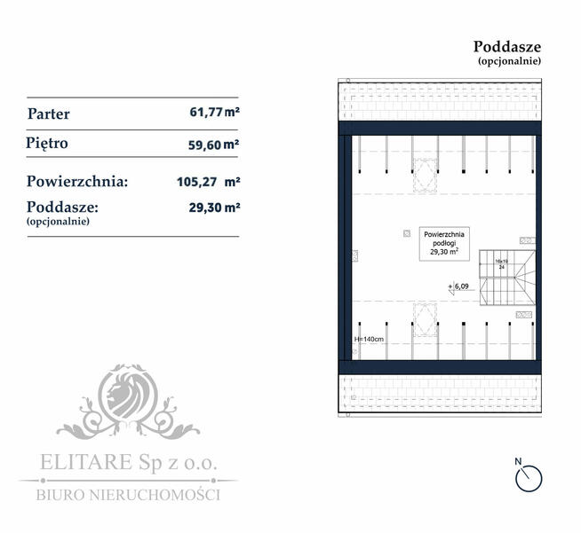 Dom w zab. bliźniaczej 105,27m2 +opcj.poddasze 29,30/z pompą ciepła/Iwiny