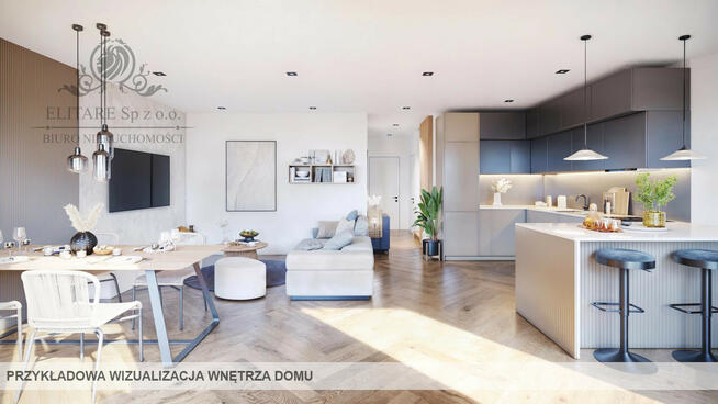 Dom w zab. bliźniaczej 105,27m2 +opcj.poddasze 29,30/z pompą ciepła/Iwiny