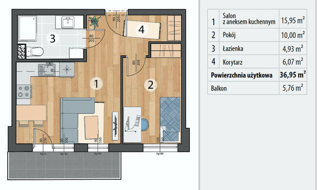 Piękne mieszanie 2pok. z balkonem w urokliwej okolicy, blisko Wrocławia