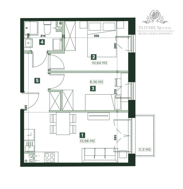 Mieszkanie 3pok. o pow 43,43m2 z balkonem 2,2m2/ Żerniki