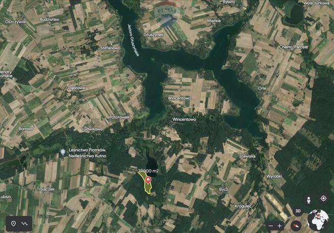 Działka w bezpośredniej bliskości dwóch jezior.