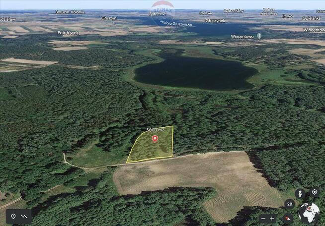 Działka w bezpośredniej bliskości dwóch jezior.