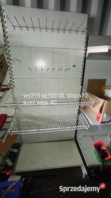 Regał Ścianka Tylna Perforowana z Koszami 215x103x40/70cm