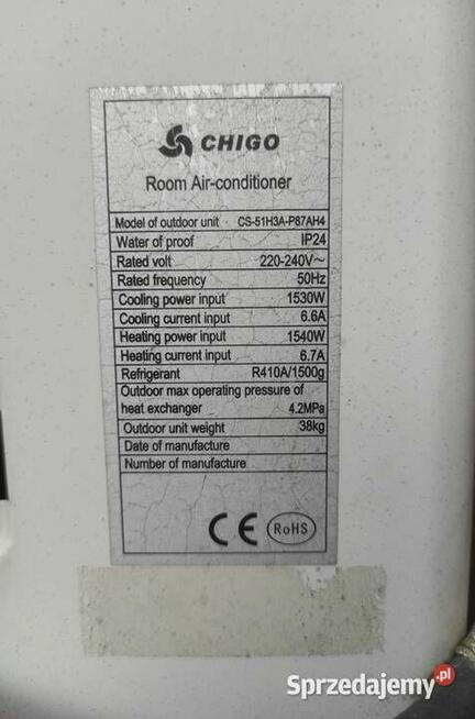 Klimatyzator + Ogrzewanie Naścienne Chigo 5,1kW