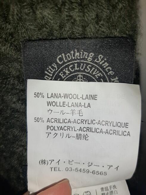 Replay - nowy oliwkowy szal 50 % wool lana