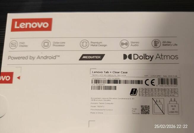 Nowy tablet LENOVO Tab + Clear Case10.1 4/128 GB Wi-Fi