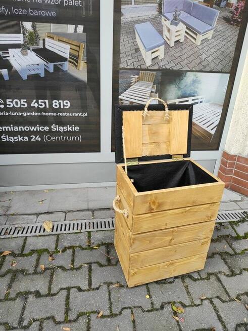 drewniany kosz na pranie