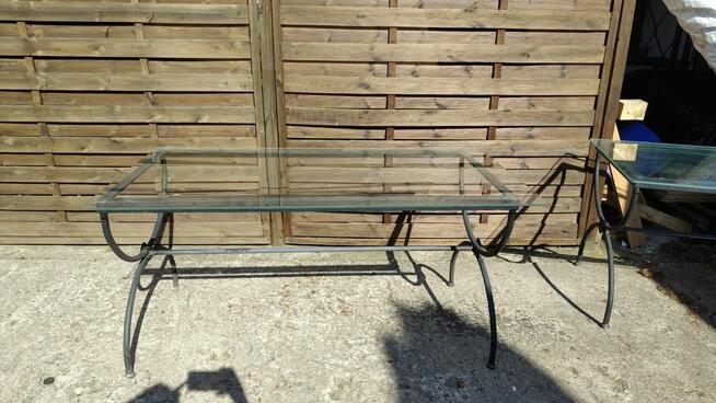 Stół 150x80 ogrodowy kute metalowe ze szkłem Dostępne 2 szt