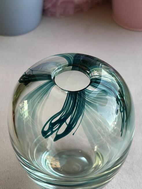 Szklany wazon szkło artstyczne kolekcjonerskie