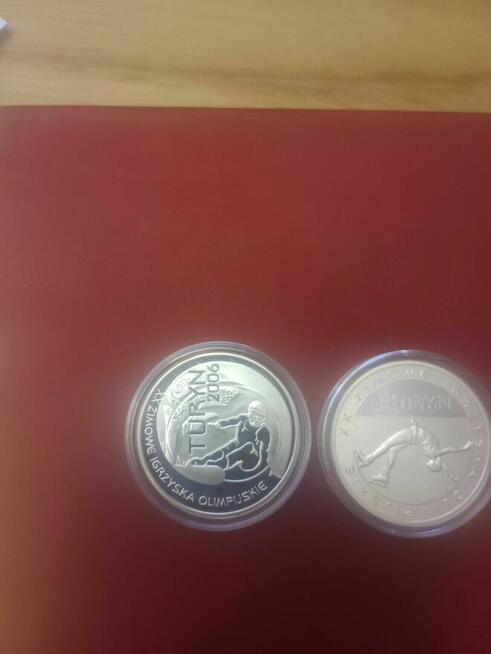 Dwie srebrne monety 10żł NBP Turyn 2006 komplet