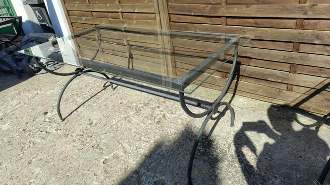 Stół 150x80 ogrodowy kute metalowe ze szkłem Dostępne 2 szt