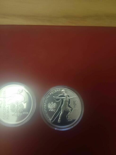 Dwie srebrne monety 10żł NBP Turyn 2006 komplet