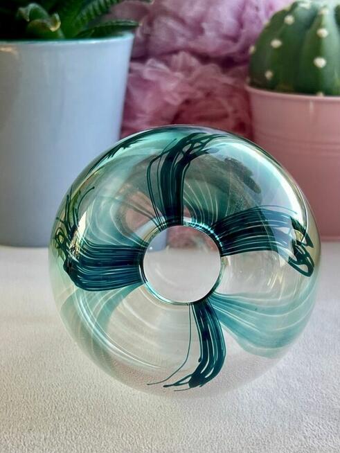 Szklany wazon szkło artstyczne kolekcjonerskie