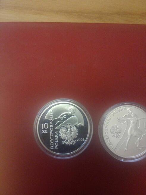 Dwie srebrne monety 10żł NBP Turyn 2006 komplet