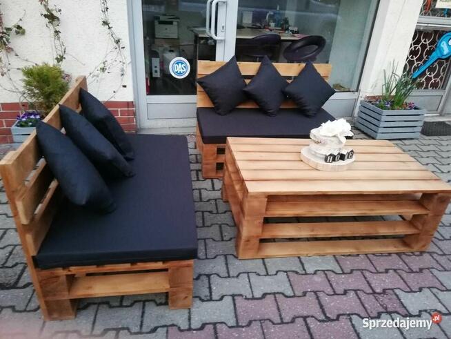 Promocja drewniany zestaw mebli ogrodowych na wzór palet