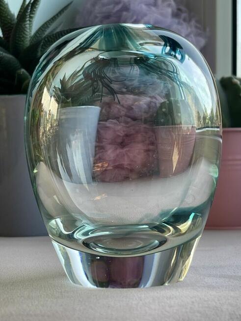 Szklany wazon szkło artstyczne kolekcjonerskie