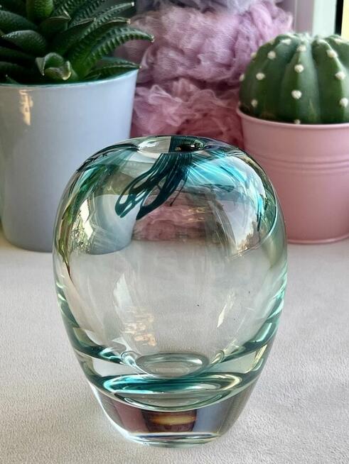 Szklany wazon szkło artstyczne kolekcjonerskie